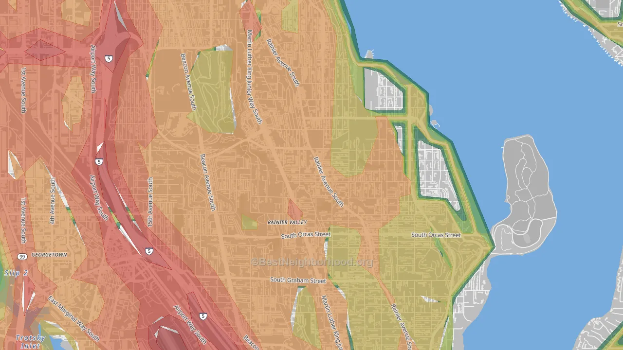 Columbia City, Seattle, WA Map of Noise Levels in Columbia City