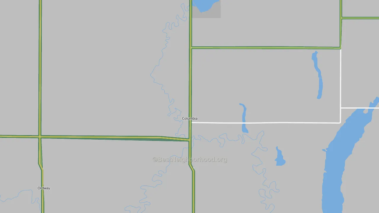Columbia, SD Map of Noise Levels in Columbia