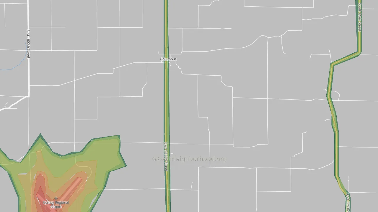 Columbus, IL Map of Noise Levels in Columbus