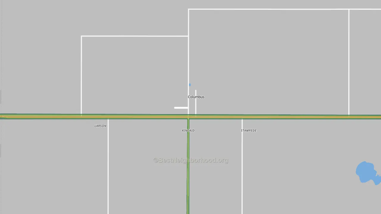Columbus, ND Map of Noise Levels in Columbus