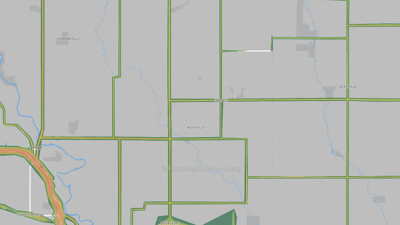 Colwell, IA Map of Noise Levels in Colwell