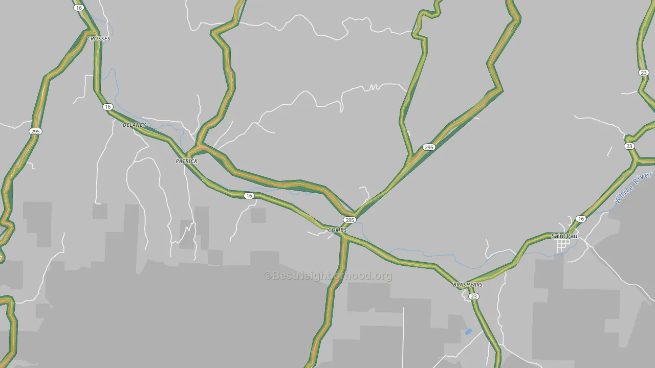 Combs, AR Map of Noise Levels in Combs