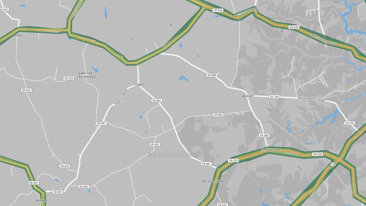 Comet, VA Map of Noise Levels in Comet