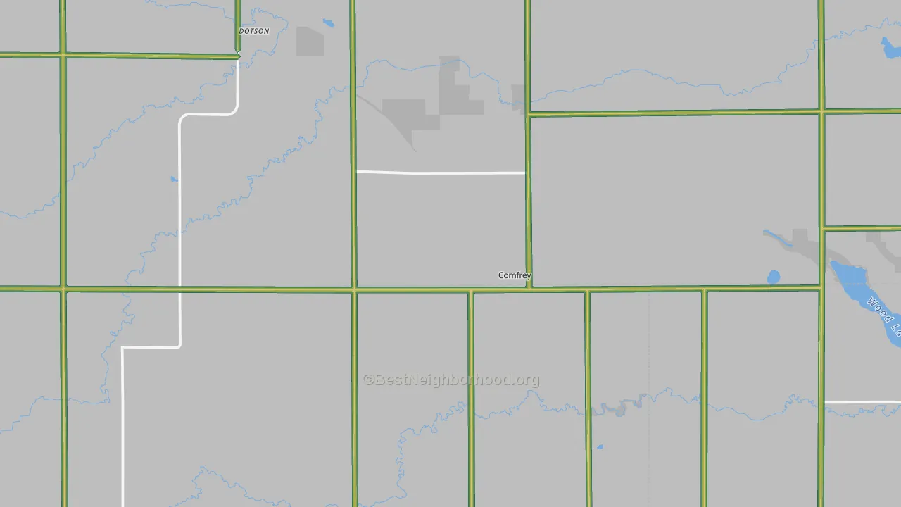 Comfrey, MN Map of Noise Levels in Comfrey