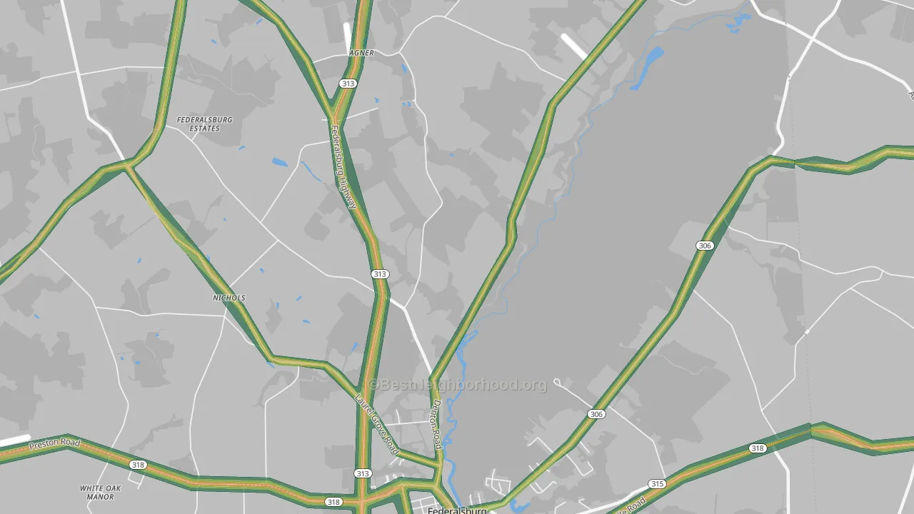 Concord, MD Map of Noise Levels in Concord