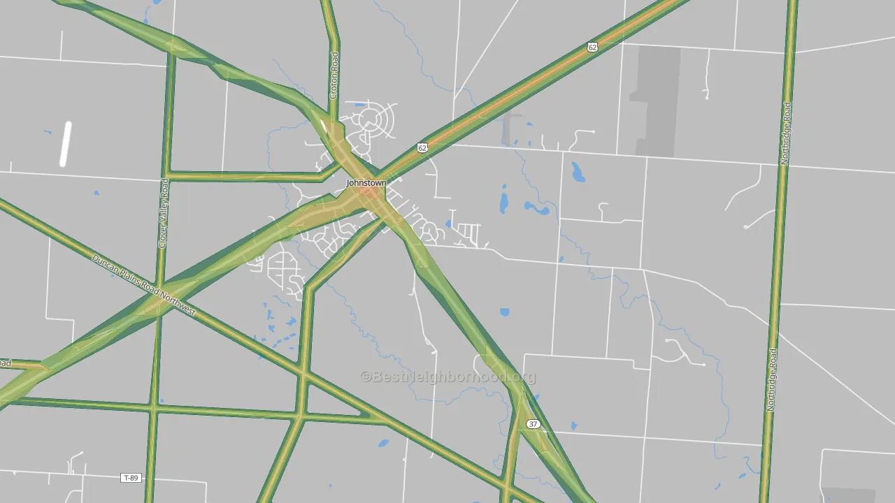 Concord, OH Map of Noise Levels in Concord
