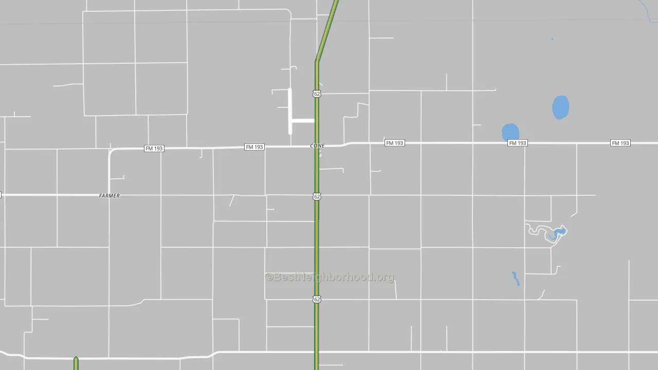 Cone, TX Map of Noise Levels in Cone