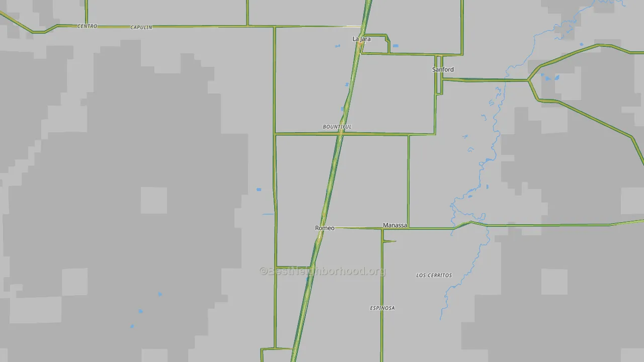 Conejos County, CO Map of Noise Levels in Conejos County