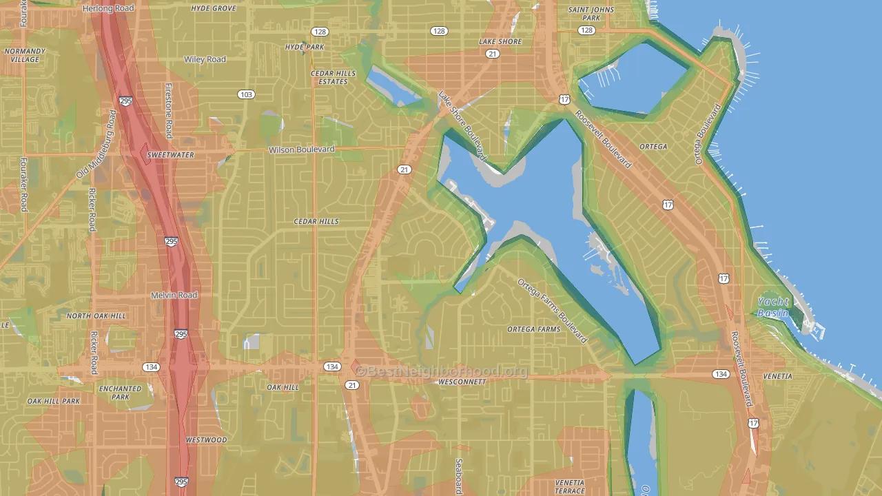 Confederate Point, Jacksonville, FL Map of Noise Levels in Confederate Point