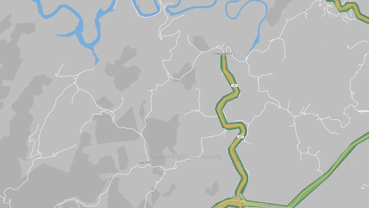 Confluence, KY Map of Noise Levels in Confluence