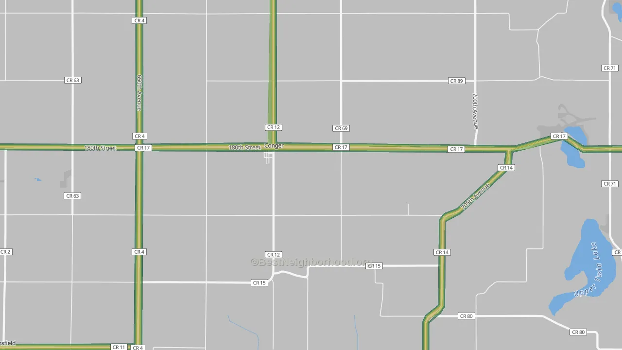 Conger, MN Map of Noise Levels in Conger