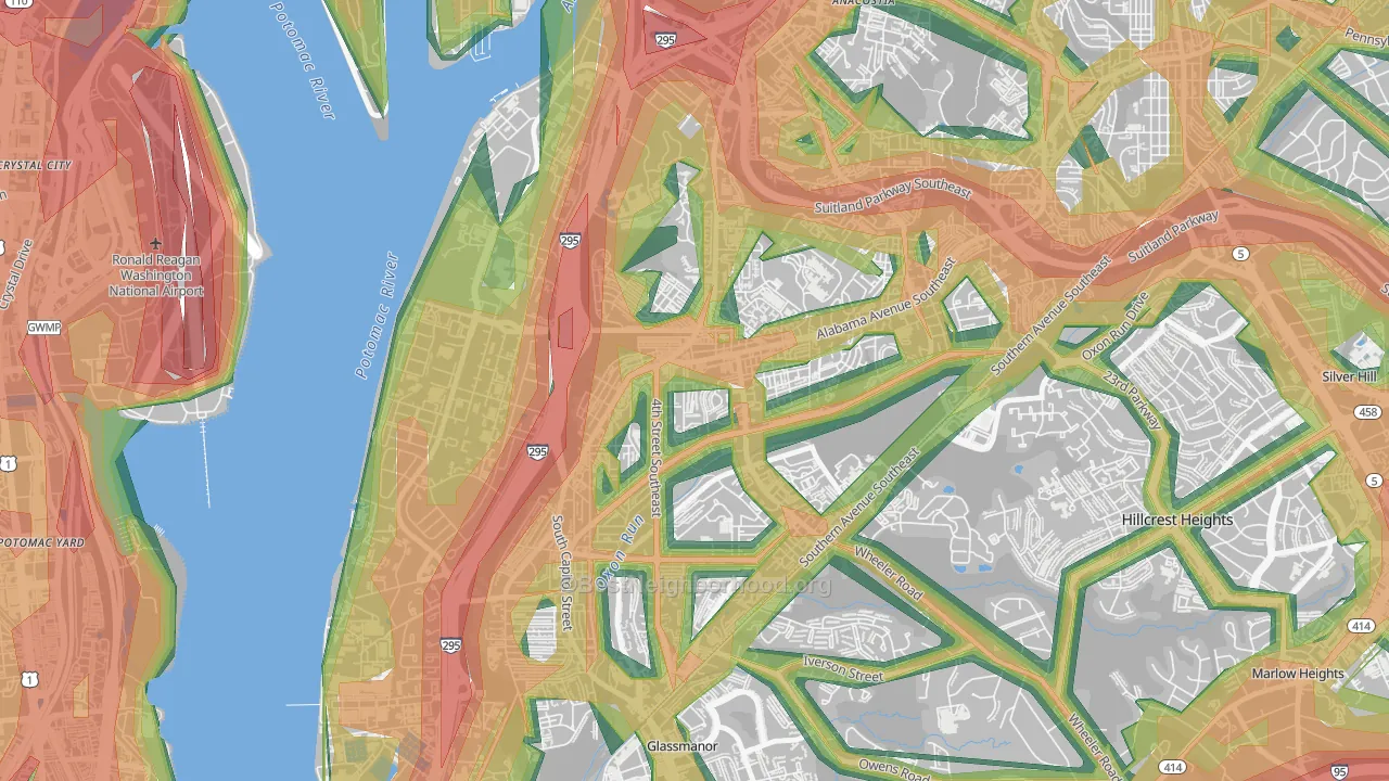 Congress Heights, Washington, DC Map of Noise Levels in Congress Heights