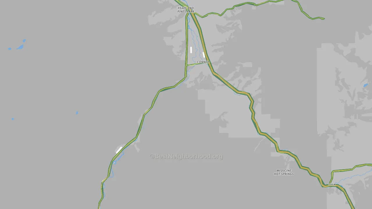 Conner, MT Map of Noise Levels in Conner