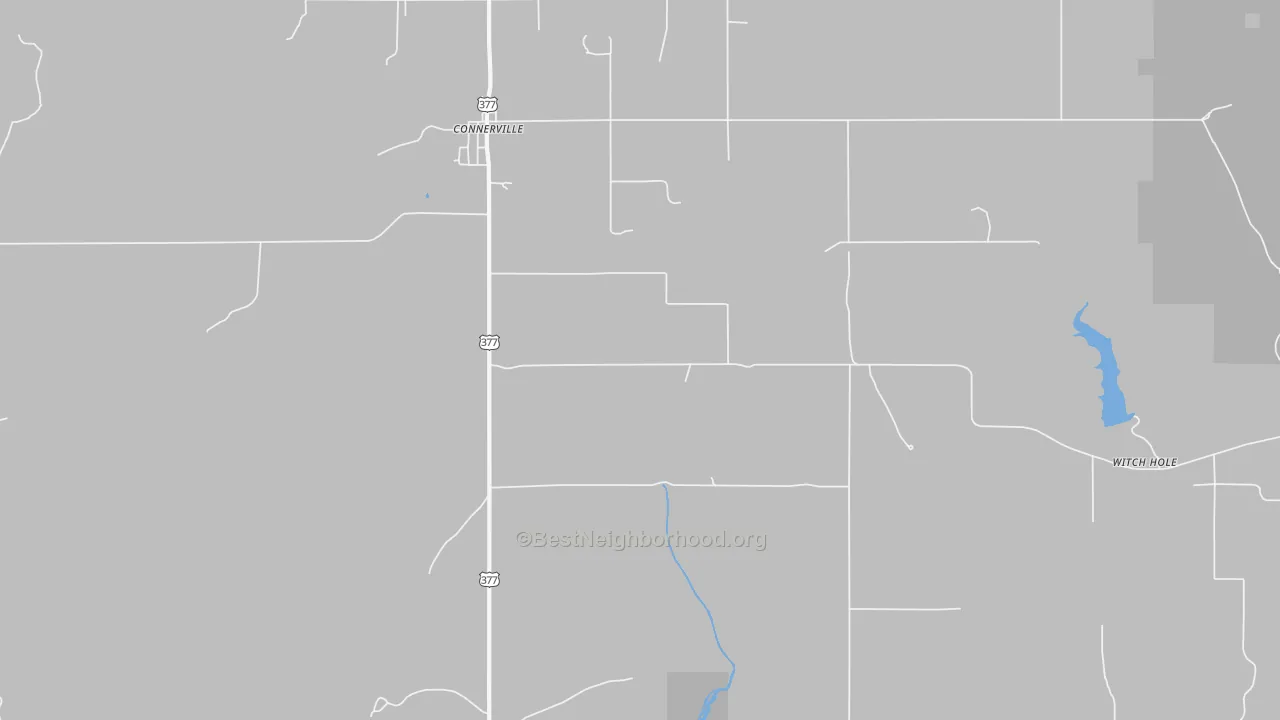 Connerville, OK Map of Noise Levels in Connerville