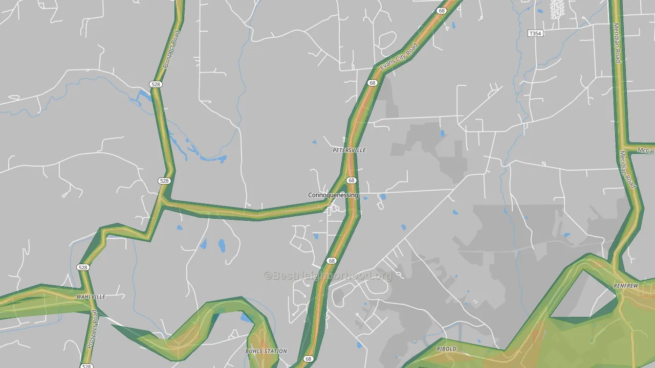 Connoquenessing, PA Map of Noise Levels in Connoquenessing
