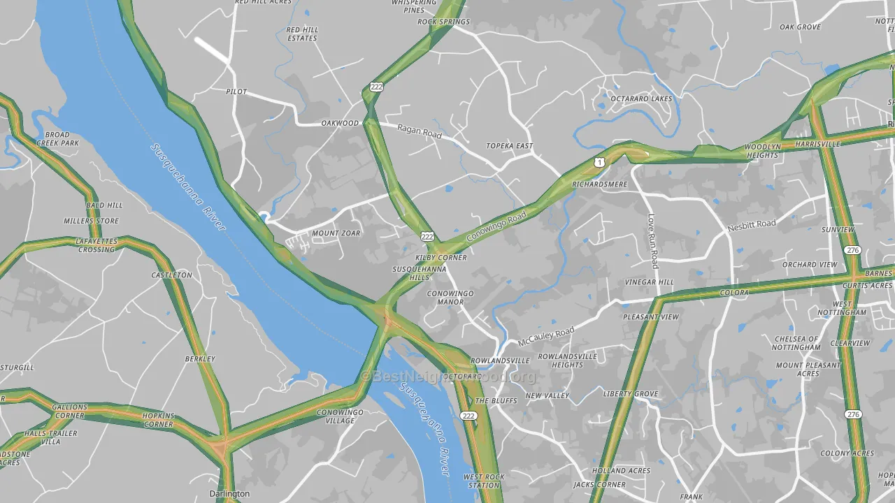 Conowingo, MD Map of Noise Levels in Conowingo