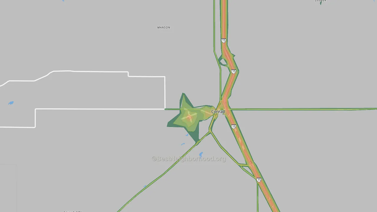Conrad, MT Map of Noise Levels in Conrad