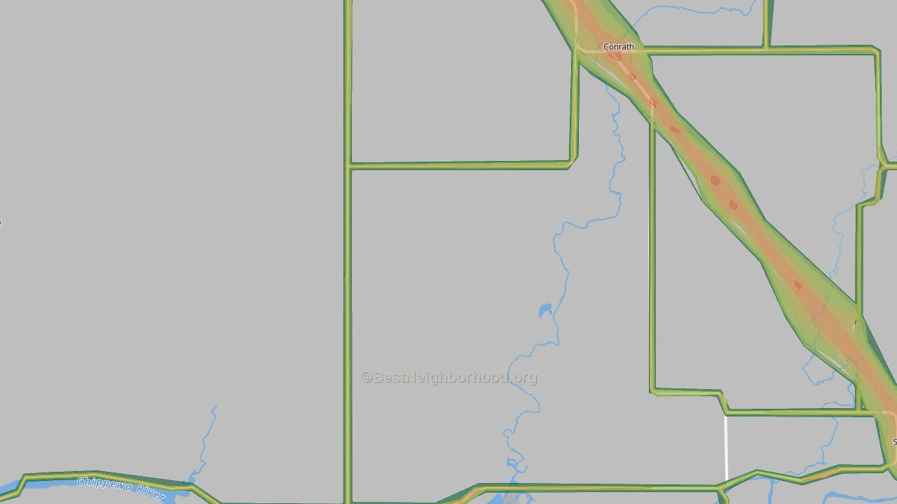 Conrath, WI Map of Noise Levels in Conrath