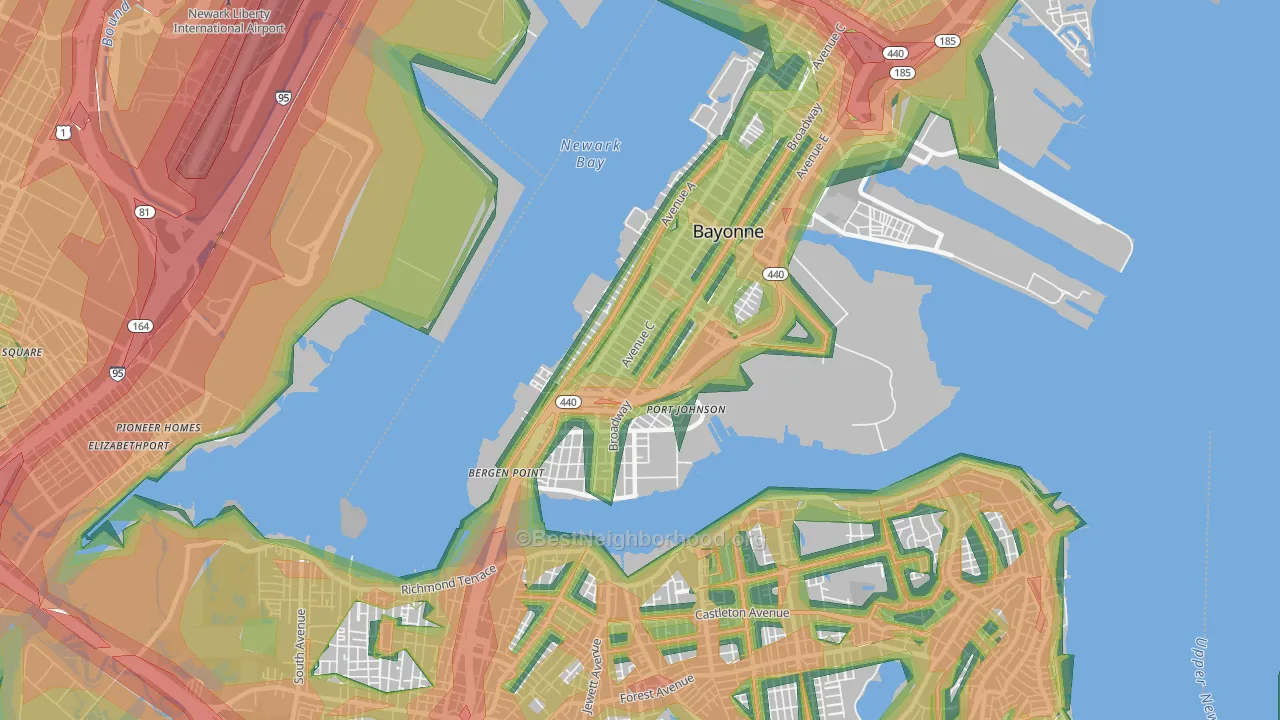 Constable Hook, Bayonne, NJ Map of Noise Levels in Constable Hook
