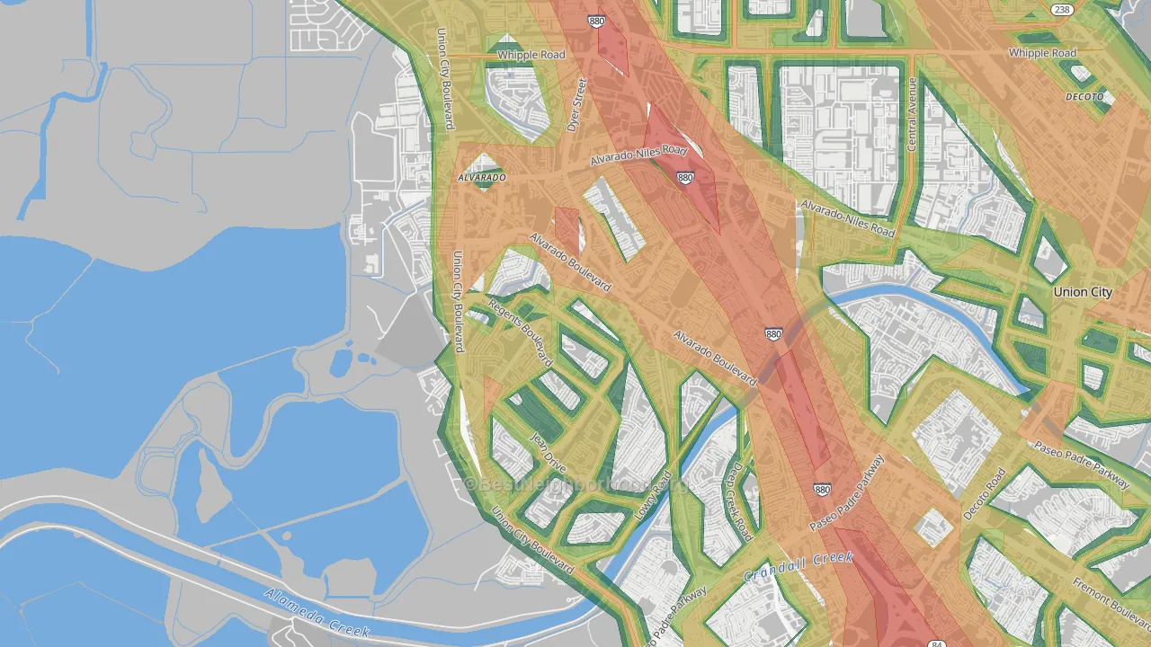 Contempo, Union City, CA Map of Noise Levels in Contempo