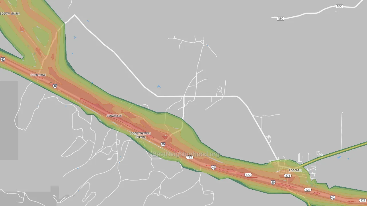Continental Divide, NM Map of Noise Levels in Continental Divide