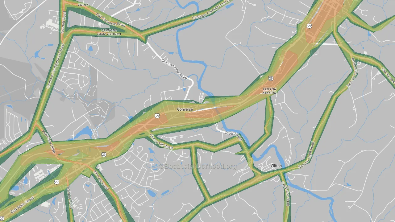 Converse, SC Map of Noise Levels in Converse