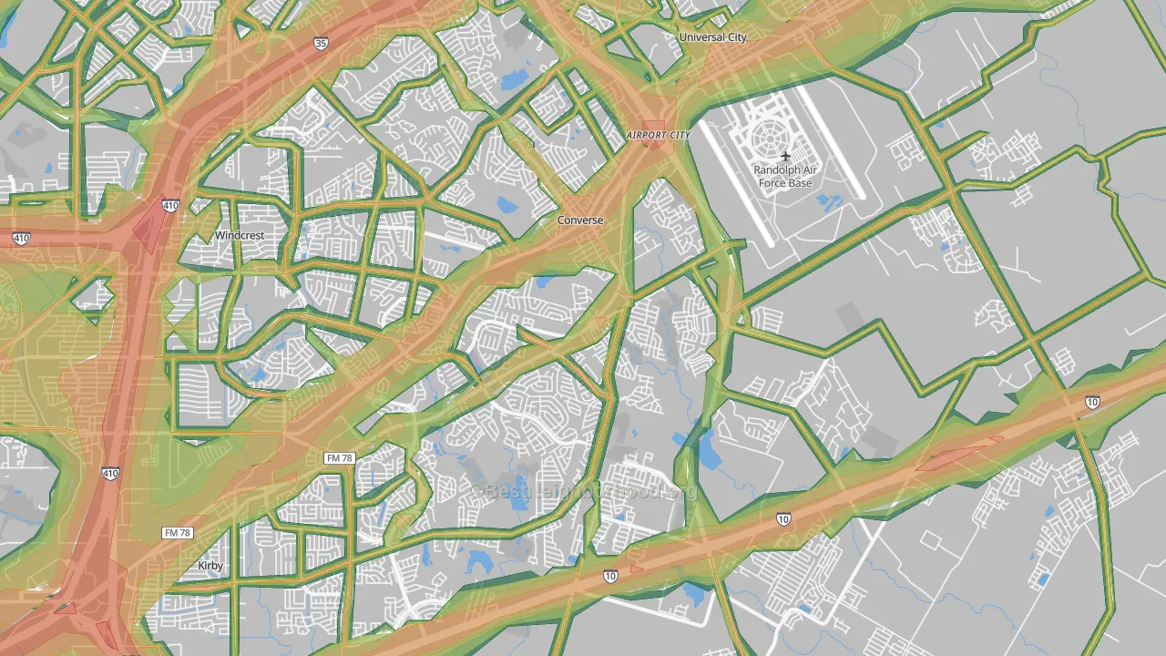 Converse, TX Map of Noise Levels in Converse