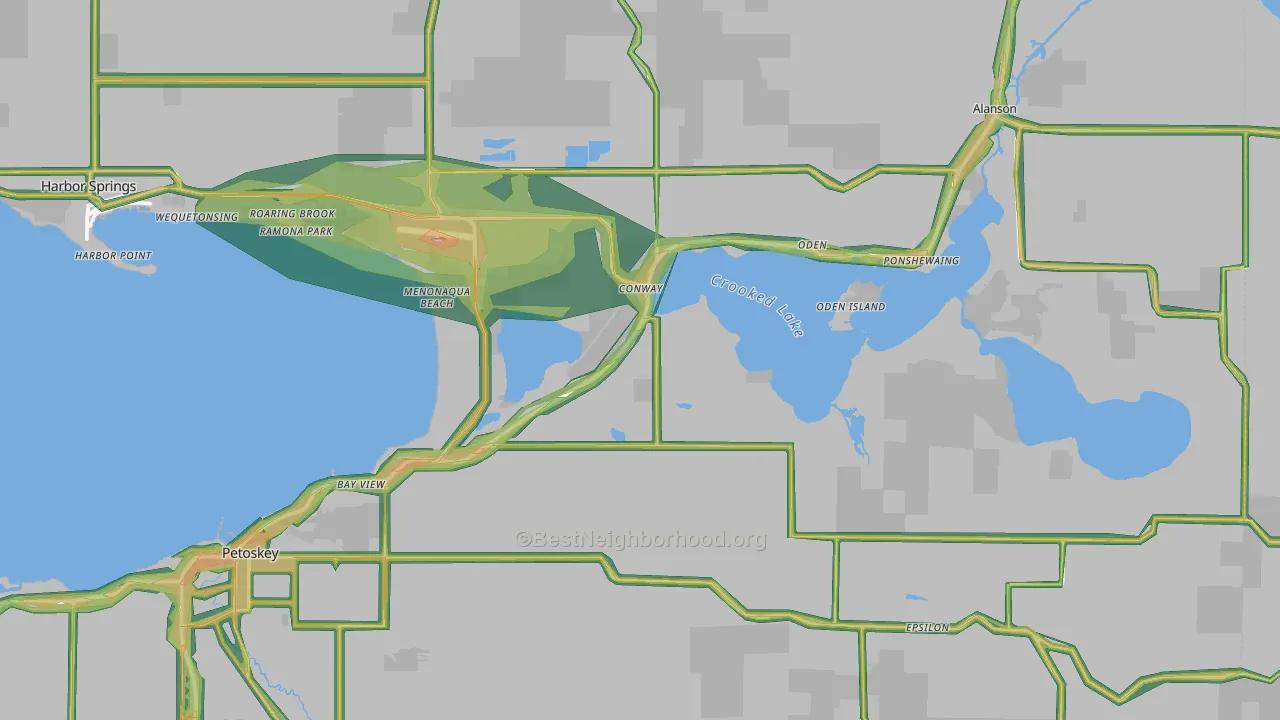 Conway, MI Map of Noise Levels in Conway