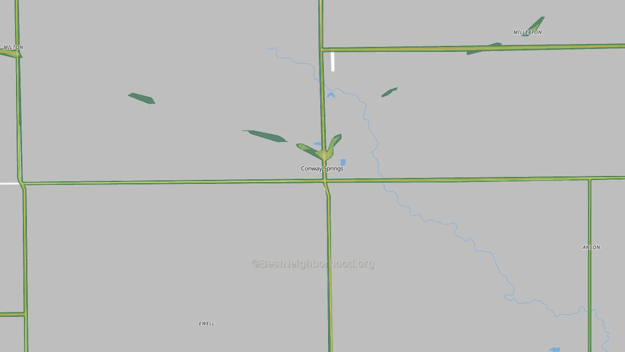 Conway Springs, KS Map of Noise Levels in Conway Springs