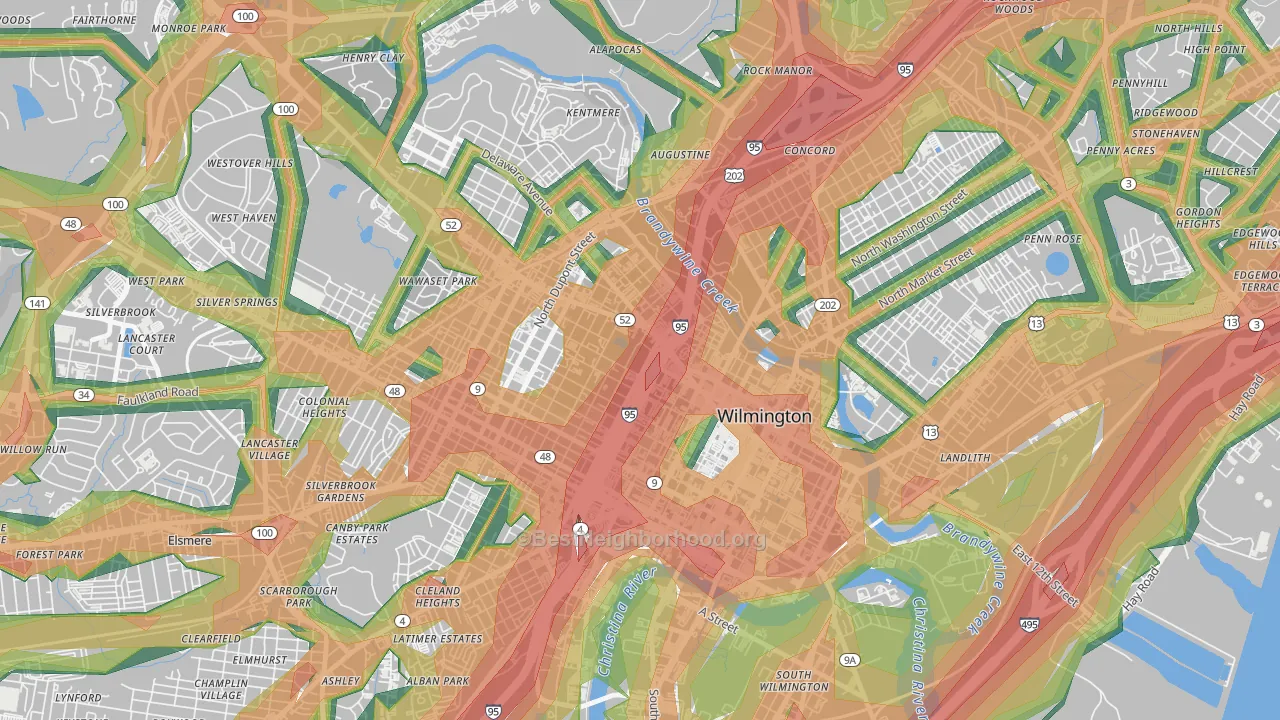 Cool Springs, Wilmington, DE Map of Noise Levels in Cool Springs