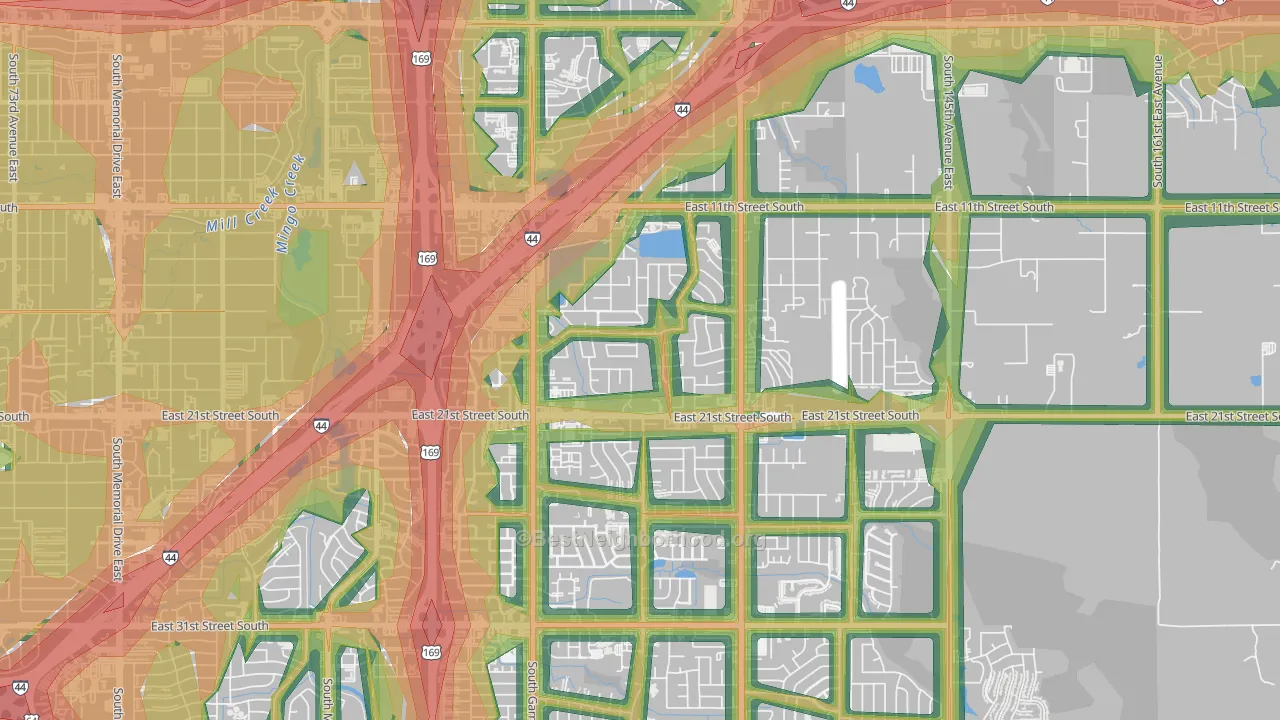 Cooper, Tulsa, OK Map of Noise Levels in Cooper