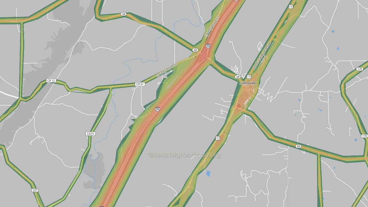 Copeland Bridge, AL Map of Noise Levels in Copeland Bridge