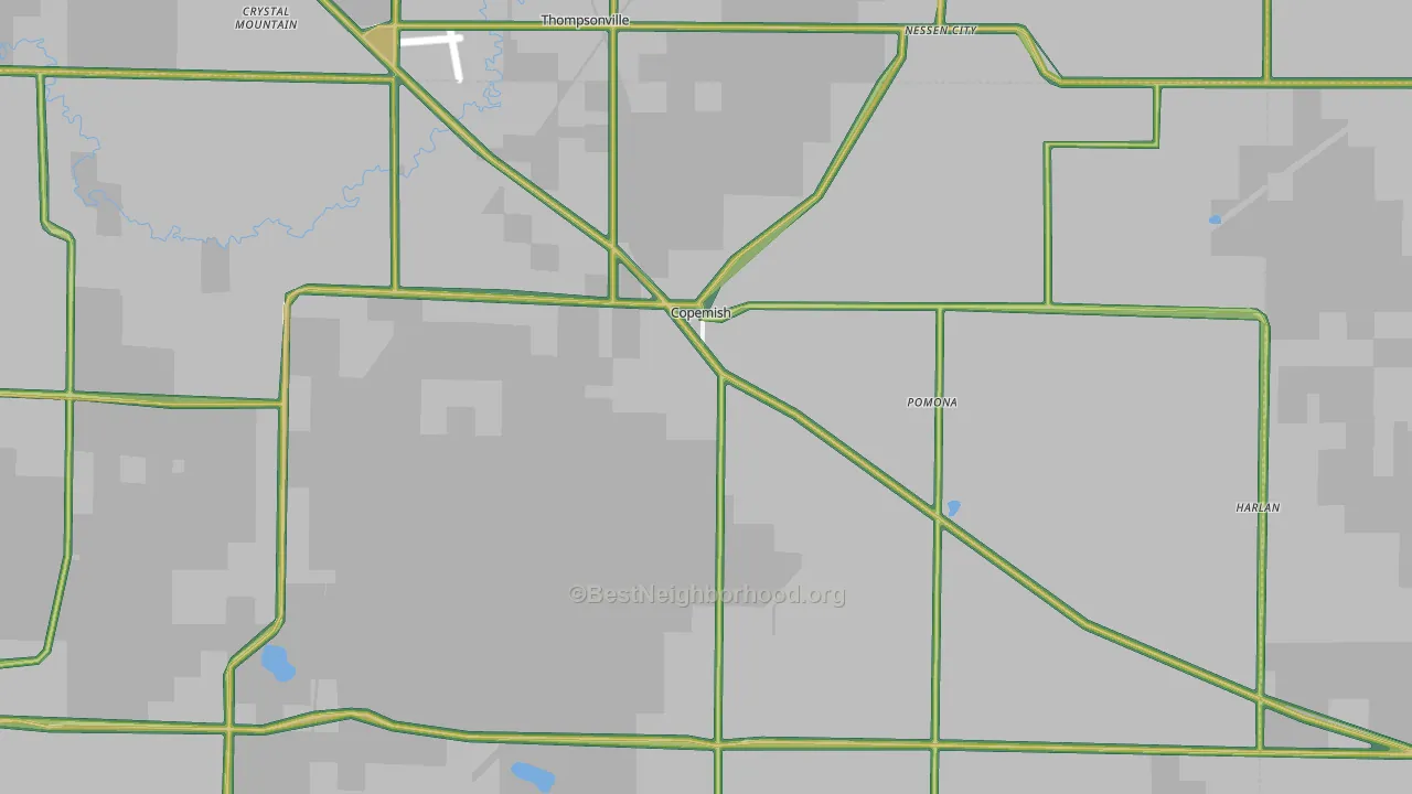 Copemish, MI Map of Noise Levels in Copemish