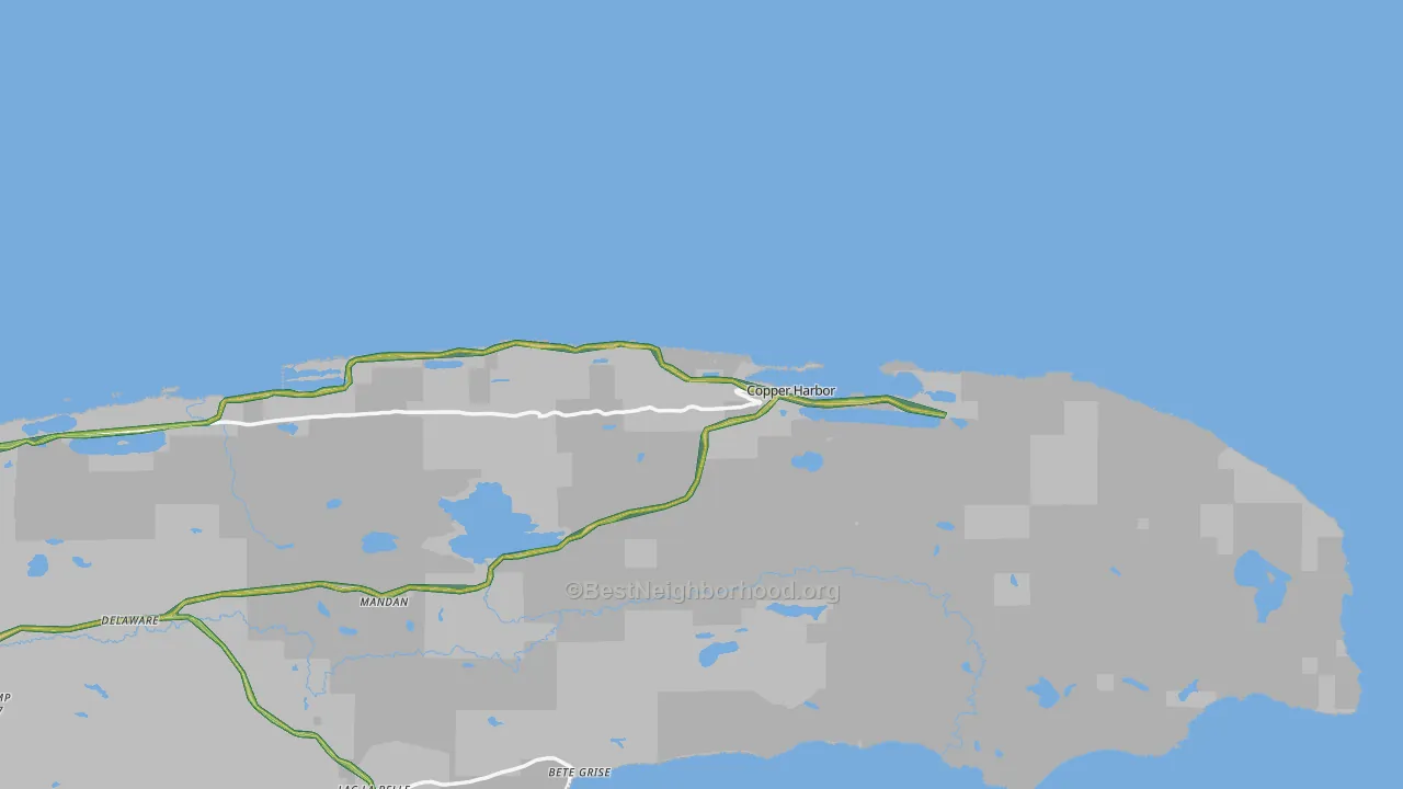 Copper Harbor, MI Map of Noise Levels in Copper Harbor