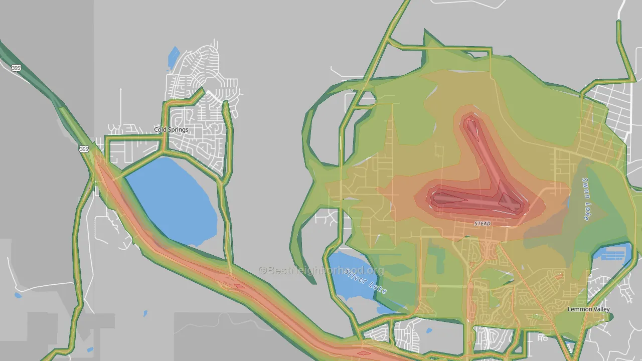 Copperfield, NV Map of Noise Levels in Copperfield