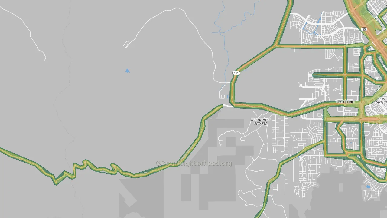 Copperton, UT Map of Noise Levels in Copperton