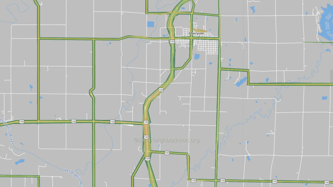 Corbin, KS Map of Noise Levels in Corbin