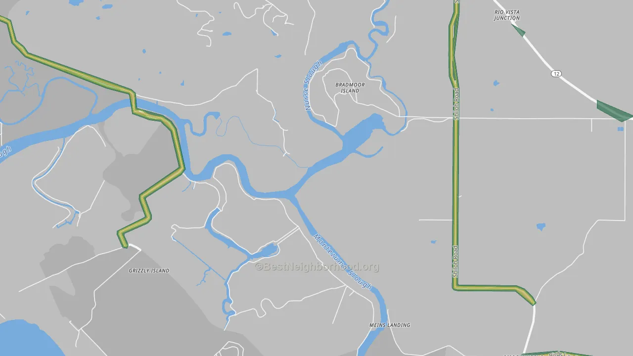 Cordelia, CA Map of Noise Levels in Cordelia