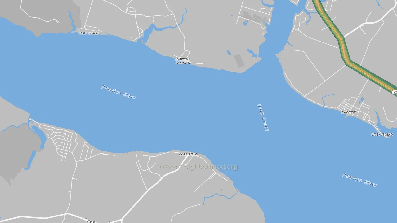 Core Point, NC Map of Noise Levels in Core Point