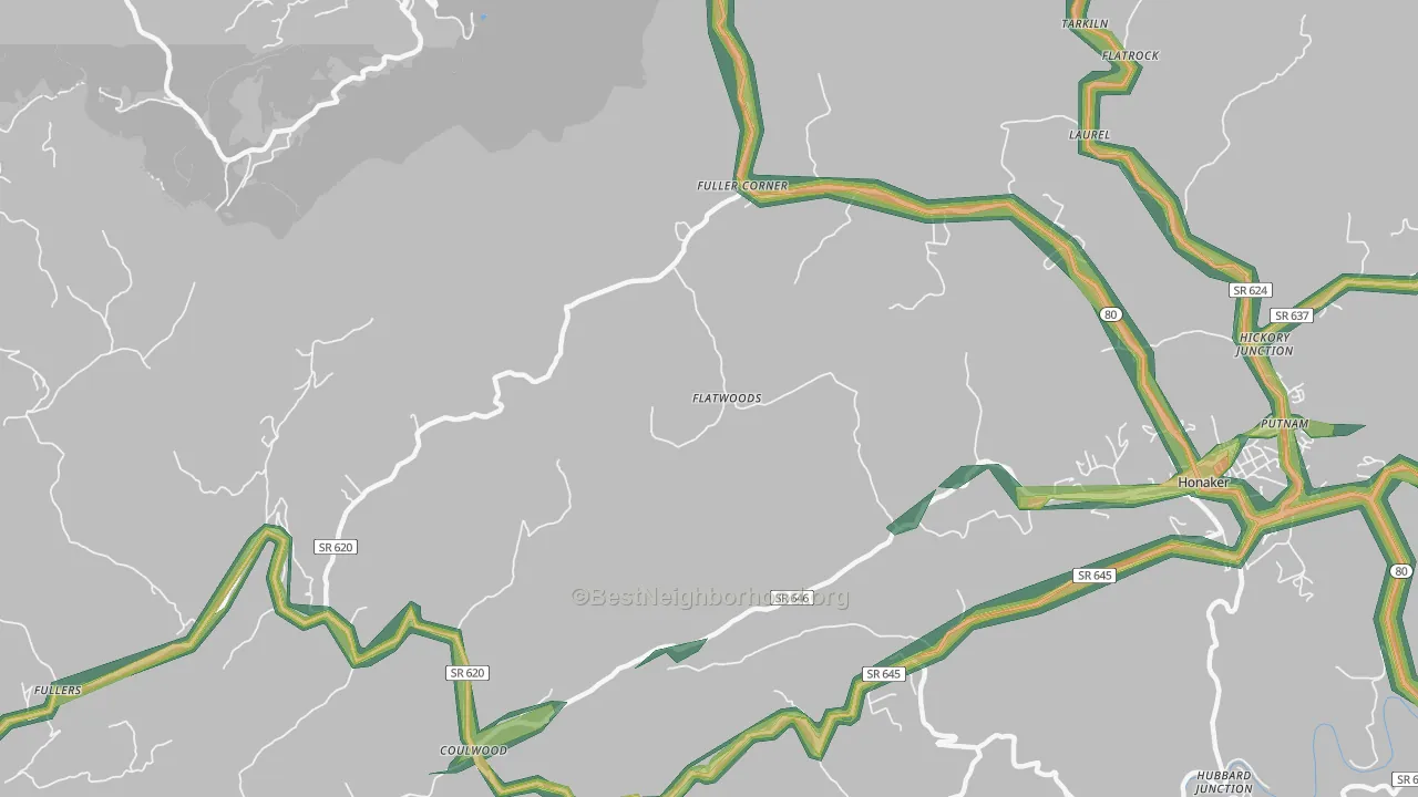 Corn Valley, VA Map of Noise Levels in Corn Valley