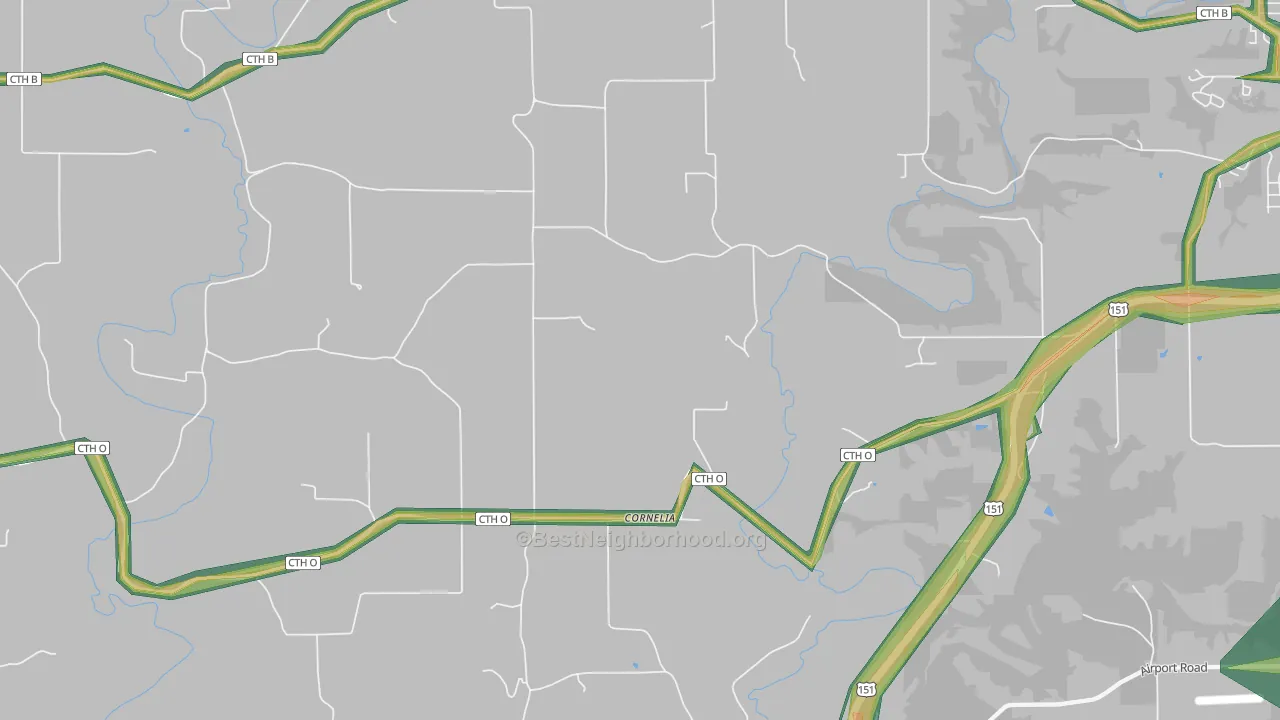 Cornelia, WI Map of Noise Levels in Cornelia