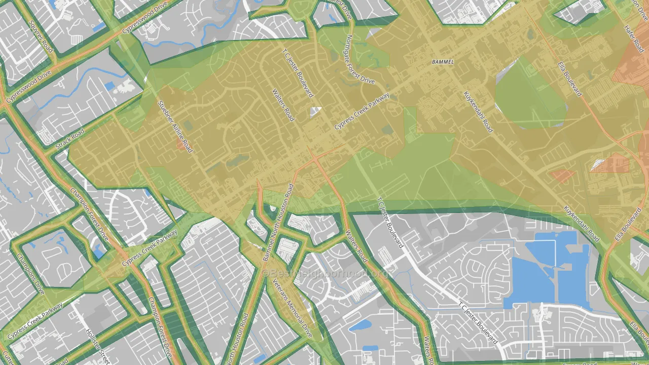 Cornerstone Village North, Houston, TX Map of Noise Levels in Cornerstone Village North