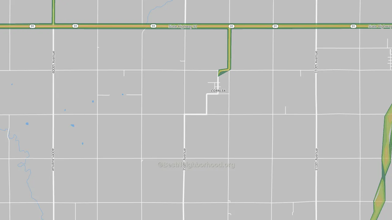 Cornlea, NE Map of Noise Levels in Cornlea