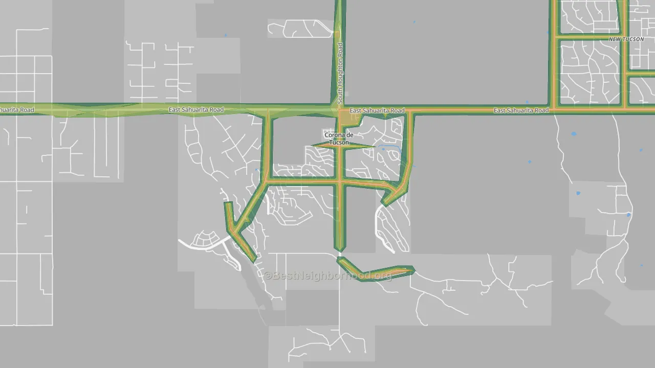Corona de Tucson, AZ Map of Noise Levels in Corona de Tucson