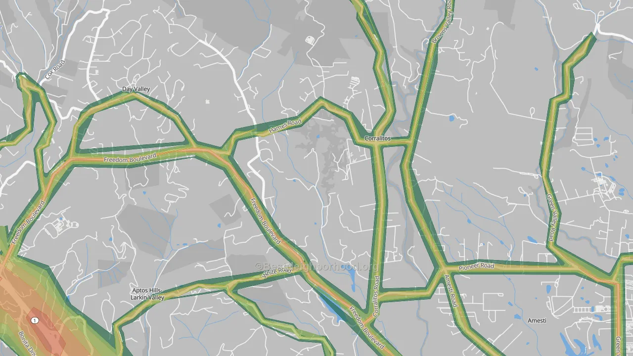 Corralitos, CA Map of Noise Levels in Corralitos