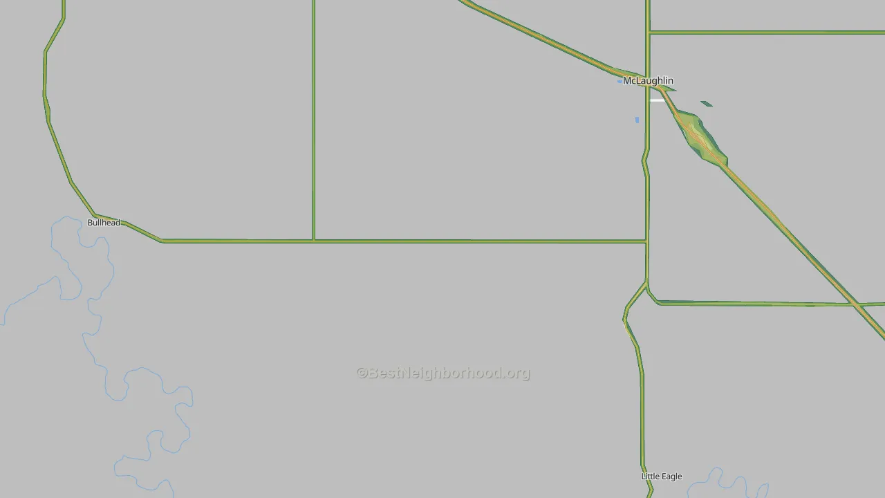 Corson County, SD Map of Noise Levels in Corson County