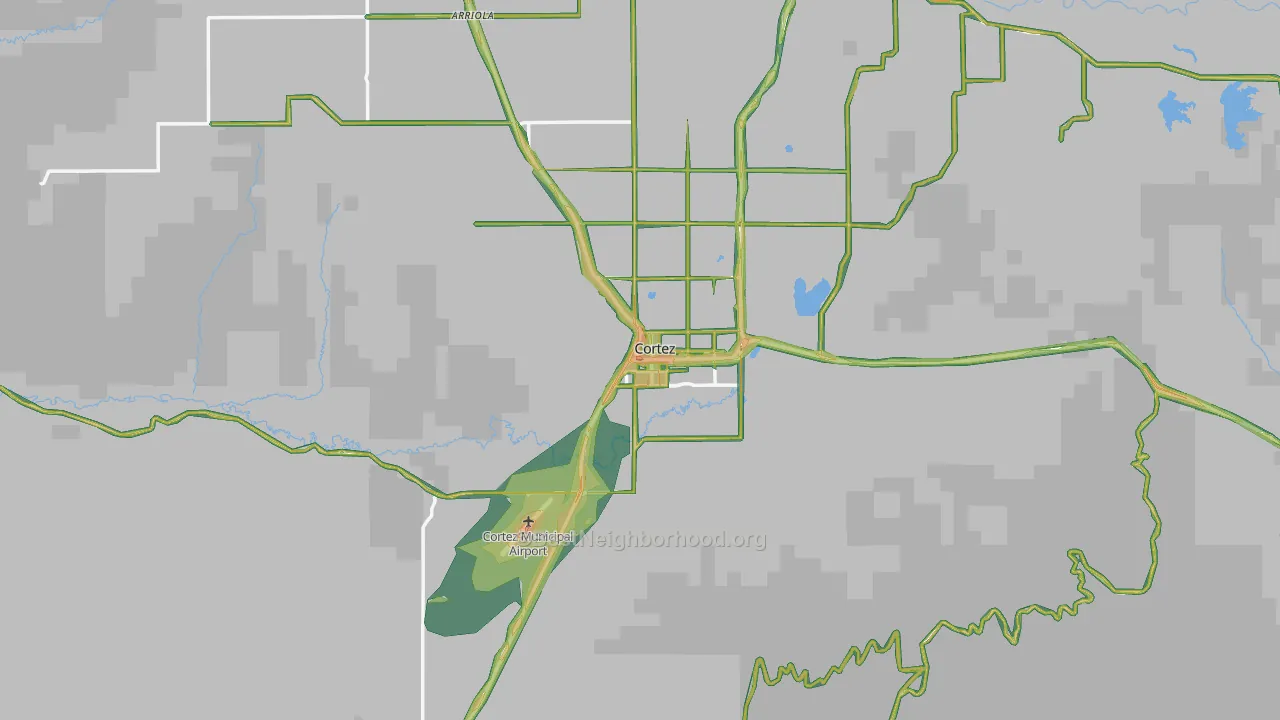 Cortez, CO Map of Noise Levels in Cortez