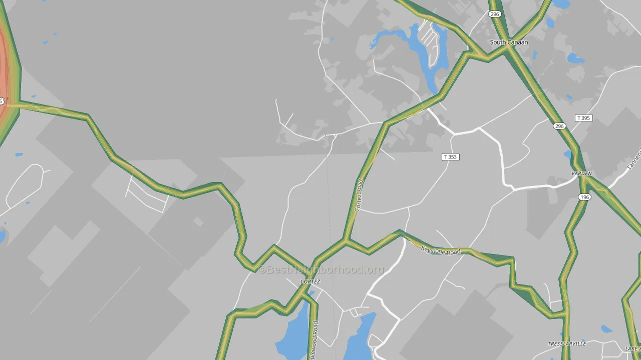 Cortez, PA Map of Noise Levels in Cortez