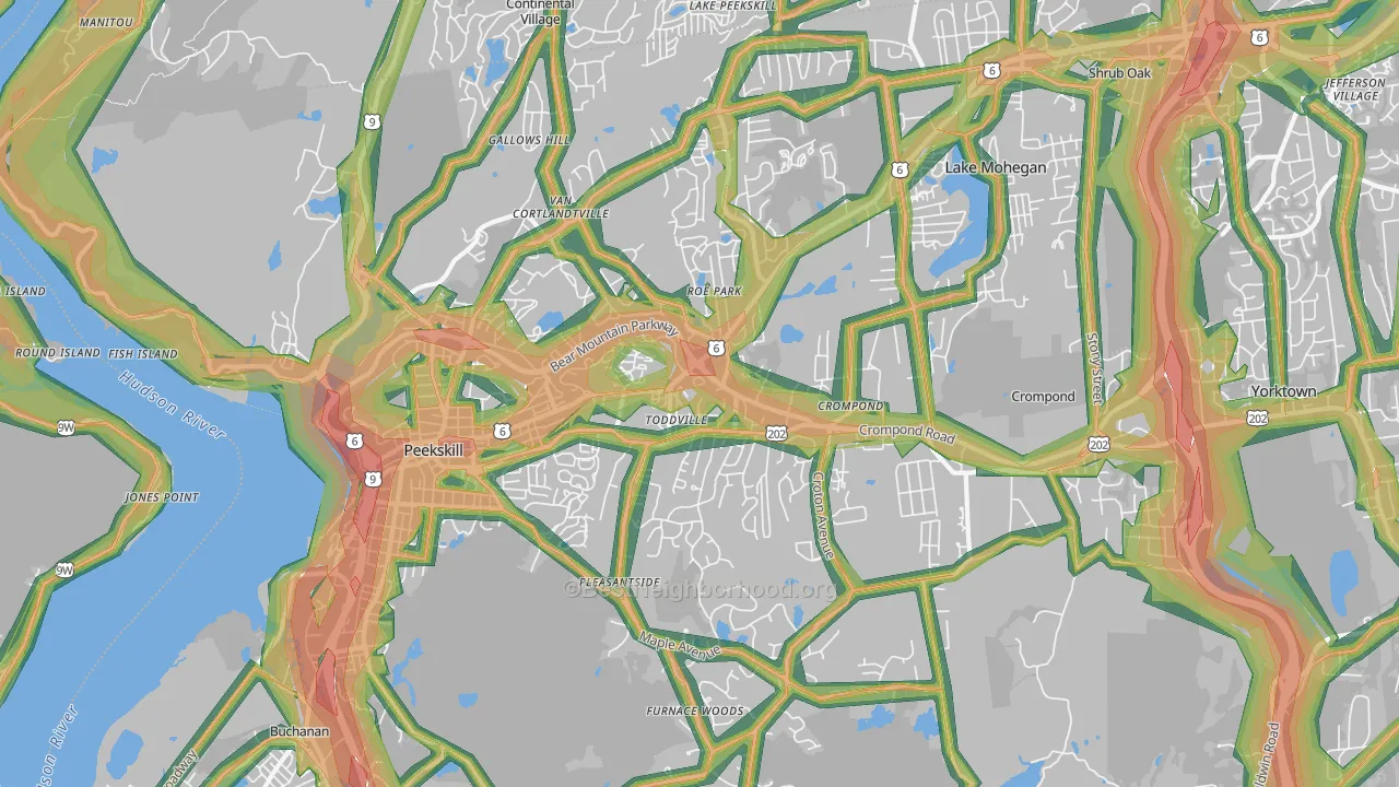 Cortlandt Manor, NY Map of Noise Levels in Cortlandt Manor