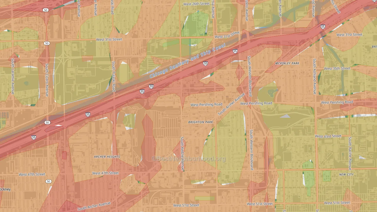Corwith, Chicago, IL Map of Noise Levels in Corwith